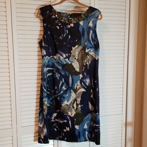 Connected Apparel Blue Satin Dress